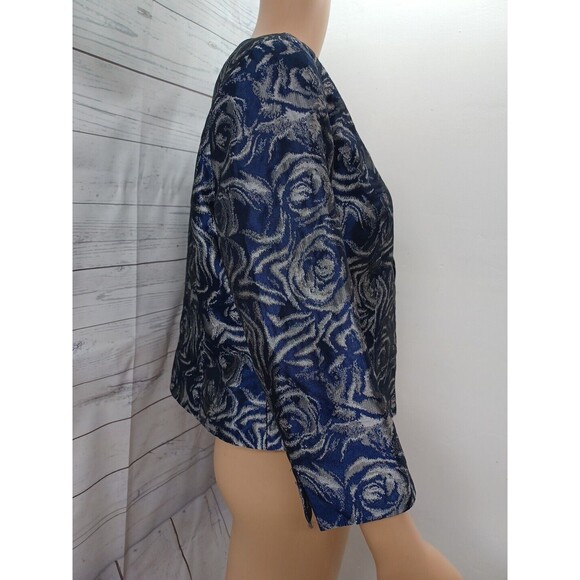 Tribal Blue and Silver Floral Blazer - Picture 4 of 10